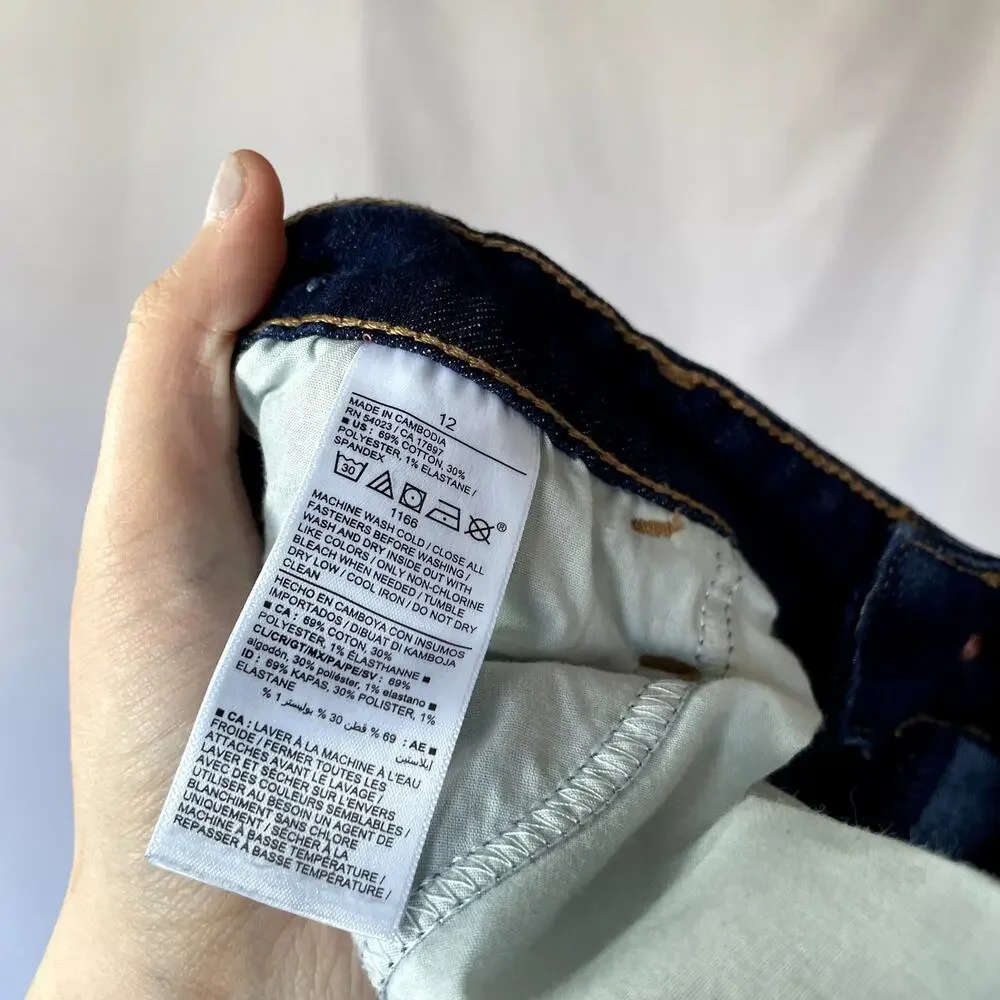 Old Navy mid-rise boot-cut dark wash‎ denim women's jeans size 12 cotton blend